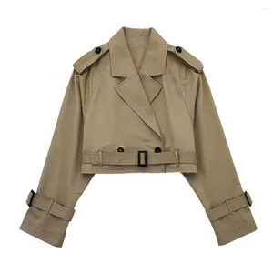 Damesjassen bijgesneden trench dames lange mouwen Design Jacket Chic-Lady High Street Casual Loose Coats Top Vrouw