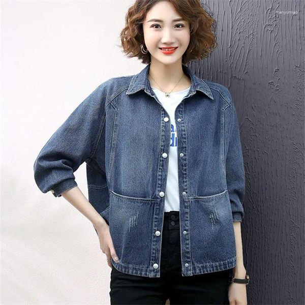 Vestes Femmes Denim Manteau Femelle Court 2023 Printemps Et Automne Jeans Lâche Veste Vêtements Décontractés Femmes Coréenne Mode Vintage Pardessus