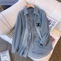 Damesjacks denim jas dames designer dames bovenkleding mode luxe high-end spijkerbroek jasje met rapelknoppen9dp7