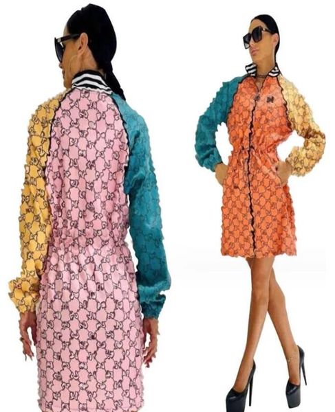 Vestes pour femmes, nouveaux hauts de styliste, nouvelle mode d'extérieur, imprimé patchwork, manteau long à basque, robes pour femmes