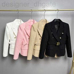 Vestes pour femmes Designer 2023 Nouvelle mode Petit costume B Famille Lion Bouton Court Noir et Blanc Jacquard Top Coat S-5XL E60I