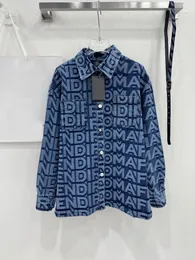 Dames Jackets Designer 2023 Leer Summer Fashion Patchwork Denim Jacket met riemjas lange mouw met ￩￩n borsten rechte casual losse lagen ry9v