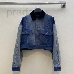 Vestes pour femmes Designer 2024 Début du printemps Casual Mode Sweet Cool Age Réduire Velvet Flip Collier Lavé Coloré Denim Manteau F419