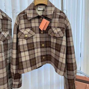 Dames Jackets Designer 2024 Early Spring Nieuwe Leisure Academy Style Age Reduceren Melad Plaid Dikke Tweed Shirt Collar Coat Ahqz