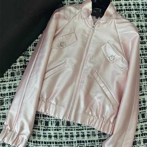 Designer des vestes pour femmes 2024 début de printemps Nouveau nanyou cha à la mode, décontracté, doux et frais, conception élastique à manches, manteau de veste rose wau3