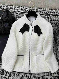 Dames Jackets Designer 23 Autumn/Winter Nieuw Ch Nanyou GaoDing kleine geurige wind zoet, zacht, schattig en speels contrastkleur boog wollen jas 33ZD