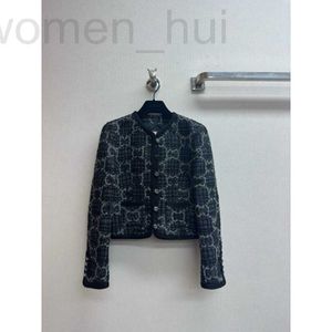 Vestes pour femmes Designer 23 Automne / Hiver GG Veste courte en tweed brodée avec bouton en métal Han Li Qi à la mode et de haute qualité F5J4