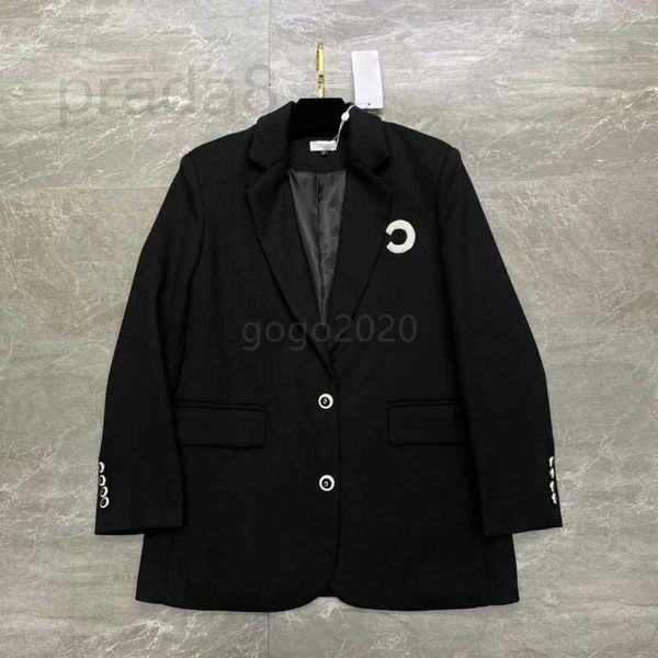 Chaquetas de mujer Diseñador 23SS Blazer Traje con letras bordadas Parches Botones vintage Milan Runway High End Custom Luxury Brand Dress JFVA