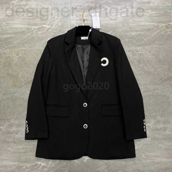 Vestes pour femmes designer 23SS Blazer Suit avec des lettres brodées Patchs Vintage Buttons Milan Runway High End Custom Luxury Brand Designer Dress Long