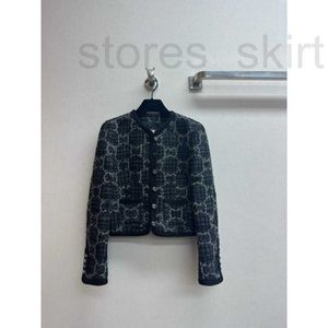 Vestes pour femmes Designer 24ss Automne / Hiver GG Veste courte en tweed brodée avec bouton en métal Han Li Qi à la mode et de haute qualité BL1E