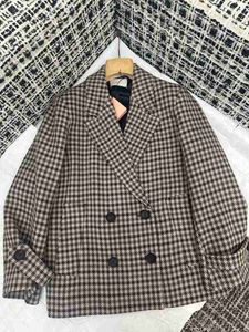 Vestes pour femmes Designer Automne et hiver Nouveau Miu Nanyou Xiaoxiangfeng Costume décontracté Col Double boutonnage Épais Tweed Manteau Lâche pour les femmes L839
