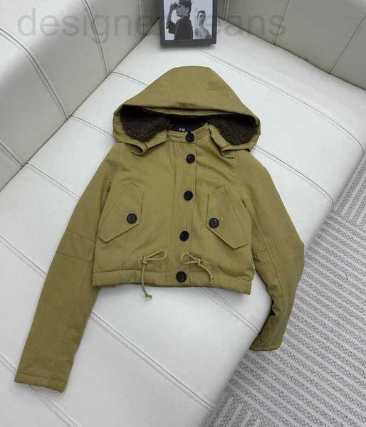 Chaquetas de mujer diseñador Otoño e invierno Nuevo Pra Nanyou Gaoding Cool Girls 'estilo americano felpa cálida cómoda chaqueta corta casual con capucha 5ADC