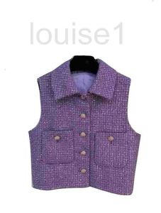 Damesjassen designer merk cha nel Walking the nieuwe op maat gemaakte tweed vestjas met lovertjes en blush broek is super chic Vest vest NG4Z