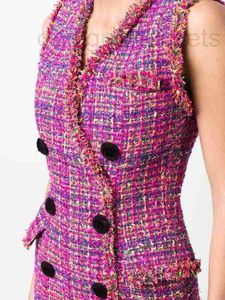 Damesjassen Designer-merkjas double-breasted tweed mini-jurk Dames Herfst Winter westernpak K4L9