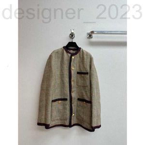 Dames Jackets Designer Coat dames high -end korte stijl temperament pendelende ronde nek wol duizend vogel controle top 2023 herfst/winter mm7n