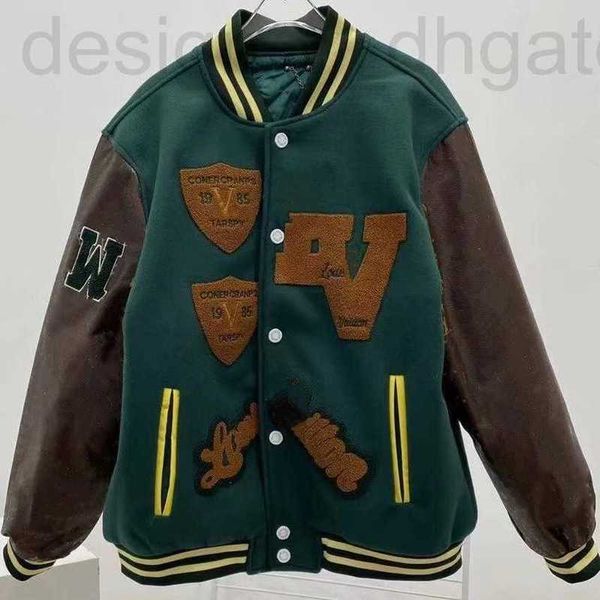 Chaquetas para mujer Diseñador Diseñador Calidad de lujo 22SS Patchwork Cuero Moda Bordada Muay Thai Letras para hombres y chaqueta de béisbol UZF9