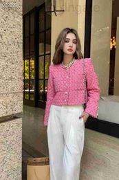 Damesjassen ontwerper voor dames tweed roze winterjas mode camellia Chains jassen UR4O