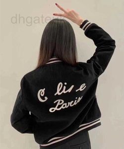 Jaquetas femininas designer de alta edição outono / inverno novo l net vermelho mesmo estilo veludo lã clipe algodão jaqueta de beisebol casaco feminino x09a