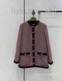 Dames Jackets Designer High End Women Slouchy Style Contrast Color Plaid Coarse Tweed Loose Medium Lange Lak 0IFQ