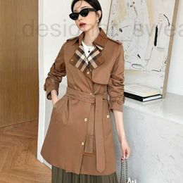 Designer de vestes pour femmes de haute qualité de haute qualité à mi-longueur de vent pour paid paid patchweswork long veste longue veste longue veste polyvalente Qusy