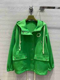 Dames Jackets Designer Jacket Autumn Luxury merk Designer paar Winter Nieuw Stitching Leather Retro Coat Motorfietskleding Groen honkbaluniform A8IR