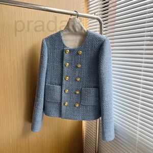 Damesjassen Designerjas Herfst Winter tweed korte jas elegant Frans goud double-breasted wollen pak S tot XL PYJK