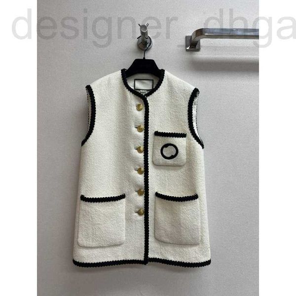 Vestes pour femmes Designer assorti contrastant petit gilet parfumé veste en laine style français 2023 printemps / été mode polyvalent PF1T