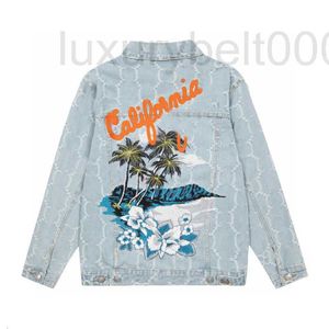 Jaquetas Femininas Designer Masculino Feminino Paris Denim Havaí Praia Cor Sólida Todas as Letras Bordado Tecido Tecido Homem Moda Streetwear azul S8XA