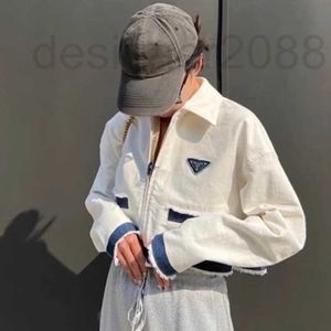 Damesjassen Designer Milan Fashion Log Style White Denim Short Zip Coat I1C3
