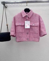 Chaquetas de mujer diseñador nuevo 2023 chaqueta de marca de primavera Ootd moda de gama alta Cccc Tweed abrigo ocio verano cárdigan corto cumpleaños 82EY