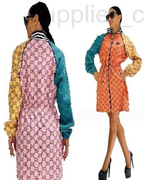 Designer de vestes pour femmes Nouvelles marques de luxe Tops en plein air Patchwork imprimé long manteau peplum robes pour femmes ngx5