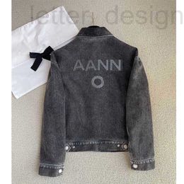 Damenjacken Designer Runway 2023 Frauen Einreiher Schwarz Denim Neue Frühling Sommer Design Langarm Casual Lose Mantel Umlegekragen Jacke Für