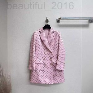 Damesjacksontwerper Shenzhen Nanyou Huo ~ 24 Lente/zomer Nieuw product Xiaoxiang Fengbo Dot Gedrukte letter Dubbele borsten Pak Coat Women Prag