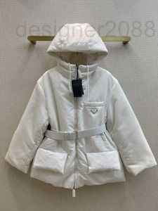 Damesjacks Designer Winter Korte Luxe Witte Duck Down Down Vulriem voor vrouwelijke losse casual pocket katoenpak 2kda