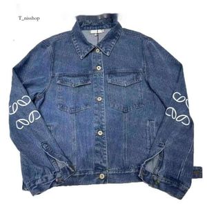 Vestes pour femmes Designer Femmes Summer Light Veste Vintage Lettre de denim Print Designer Coat Femme Long Manche Extérieur 410