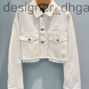 Dames Jackets DesignerHigh Version Dames Denim Jacket Miu Designer Jackets Letter Borduurwerk Korte denim jas Vrouwen Fashion Cardigan Top 68mi