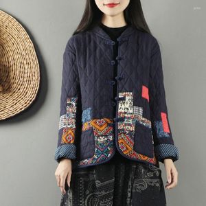 Damesjacks Ethnic Harajuku katoen linnen korte jas vrouwen herfst vintage tang pak lange mouw vrouwelijke Chinese stijl traditie jas