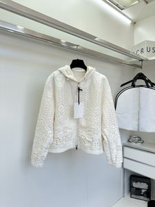 Vestes pour femmes concepteur de luxe européen 2023 automne/hiver nouvelle veste évider Logo manteau à capuche