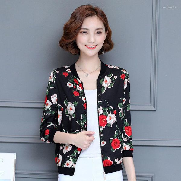 Chaquetas de mujer Tendencia europea Primavera y otoño Todo-fósforo Camisa coreana con aire acondicionado Chaqueta de uniforme de béisbol Abrigo corto