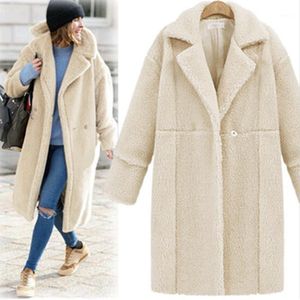 Vestes pour femmes automne/hiver 2021 manteau rembourré en coton cachemire manches longues beige mi-longueur laine dames