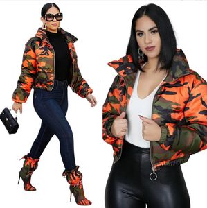 Damesjassen Mode herfst- en winterkatoenen jas met camouflageprint 231116