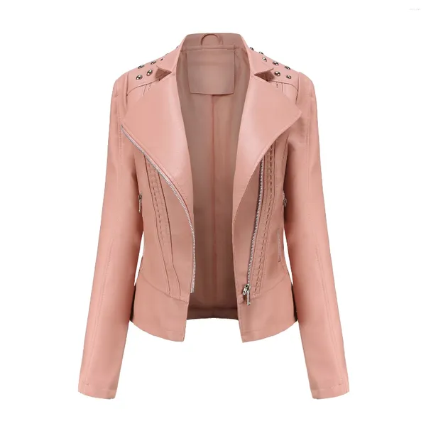 Jackets de mujeres Fashion Fall Winter Women Women Casual Slim PU Cuero Oficina de la Oficina de la Oficina de la Motocicleta Motos Partido Fiesta de la fiesta