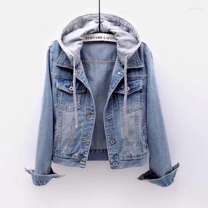 Vestes pour femmes Mode Slim Denim Manteaux pour femmes à capuche Jean Veste Femme Poches Bouton Vêtements d'extérieur