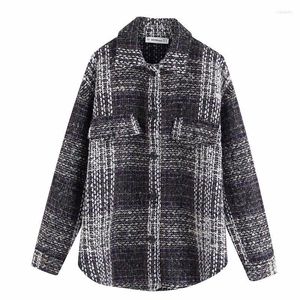 Vestes pour femmes Fashion Women Bb75-9751 Manteau en tweed à motif européen et américain