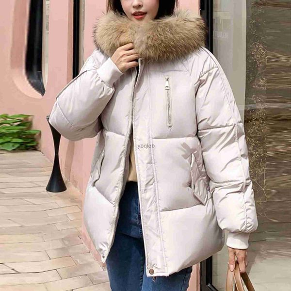 Chaquetas de mujer Piel sintética Mujeres Parkas Invierno Grueso con capucha Algodón Cálido Chaquetas cortas Coreano Cremallera Abrigos blancos Todo Match Street Outwear FemaleL231212