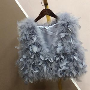 Vestes pour femmes veste de plumes gilet de fourrure pour femmes mode chaud manteau en peluche automne hiver fourrure