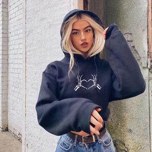 Damesjassen vrouwelijk sweatshirt y2k kleding punk jas print extra grote hoodies grunge hoodie gotische esthetische vrouw