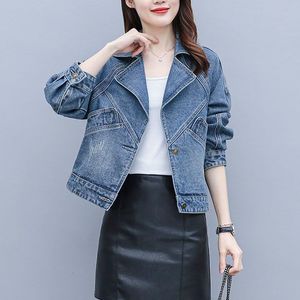 Denim jas dames korte stijl ins mode lente en herfst nieuwe stijl klein pak Koreaanse stijl casual dunne jas top 230508