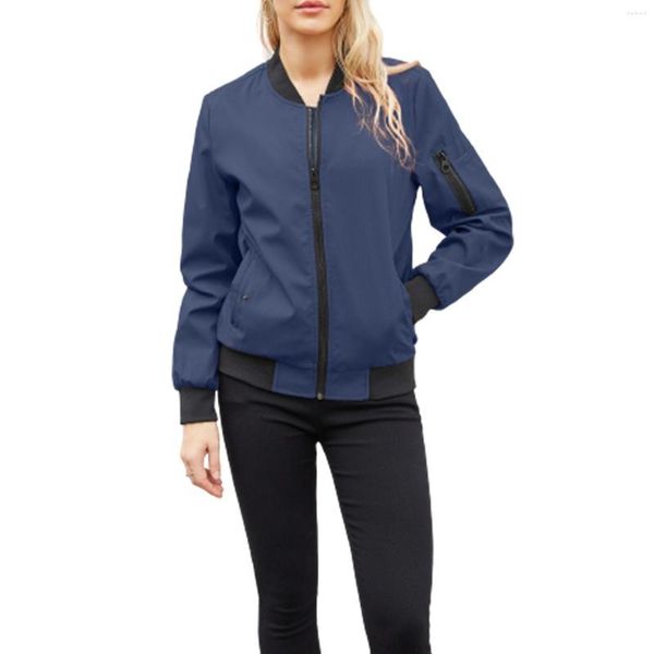 Chaquetas de mujer Franela Mujer Mujer Casual Otoño Primavera y otoño Color sólido Abrigos finos de vuelo para