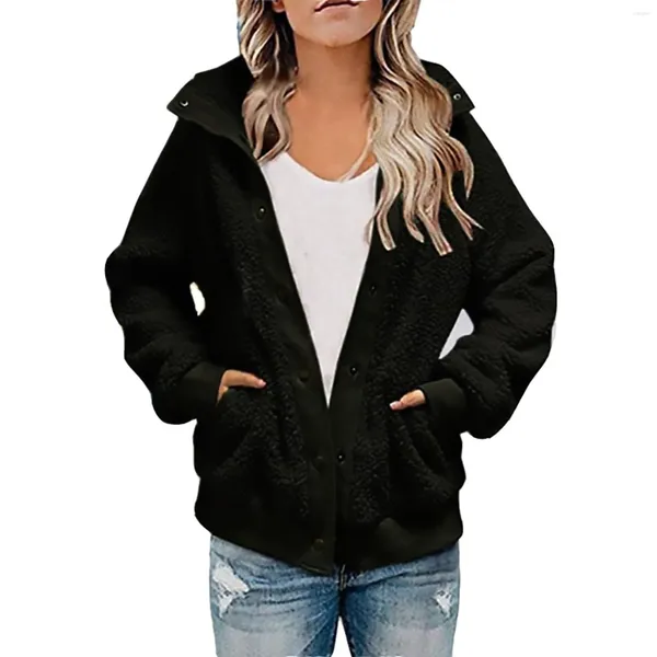 Vestes pour femmes enleceau chaud manteau titul ajusté Femmes Automne et hiver H Patche-zipper Pocket Hooded Loose Top Herren